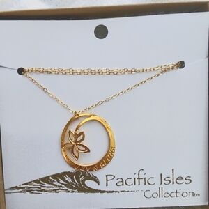 LEIGHTON LAM DESIGNS SIGNATURE LIV-N-ALOHA NECKLACE Gold Filled